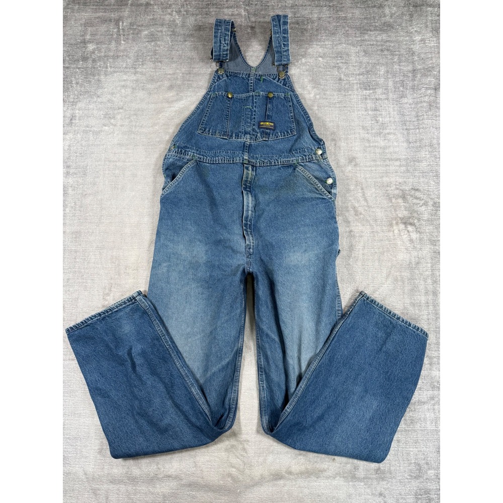 OshKosh Bgosh Overalls Mens 36x34 Blue Denim Vintage 70s union Made in USA Bibs